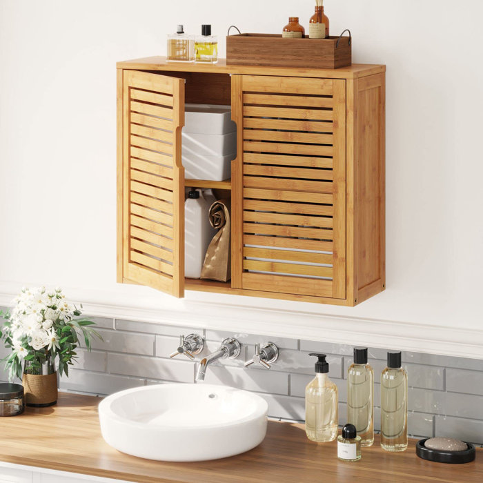 Loon Peak® Hamdo Solid Wood Wall Bathroom Cabinet | Wayfair
